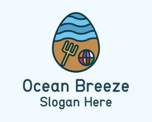 Seashore - Beach Resort Egg logo design