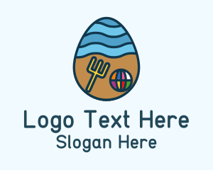 Vacation - Beach Resort Egg logo design