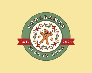 Christmas Gingerbread Man Logo