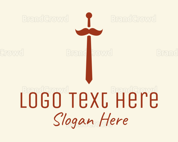 Hipster Mustache Necktie Logo