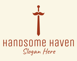 Handsome - Hipster Mustache Necktie logo design