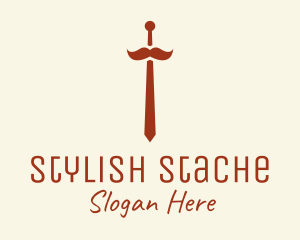 Hipster Mustache Necktie  logo design