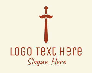 Hipster Mustache Necktie  Logo