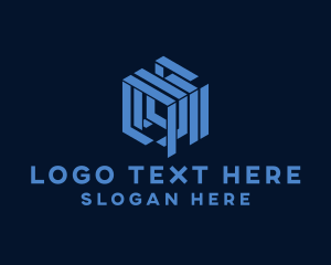Geometry - Cyber Tech Cube logo design