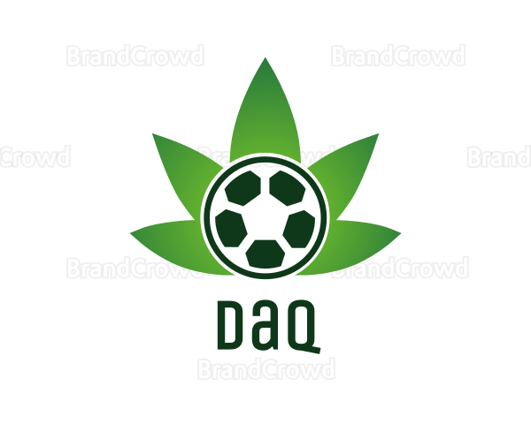 Soccer Ball Cannabis Weed Logo