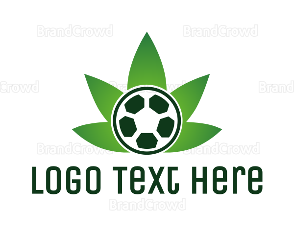 Soccer Ball Cannabis Weed Logo