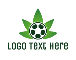 Cbd - Soccer Ball Cannabis Weed logo design