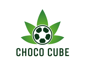 Soccer Ball Cannabis Weed Logo