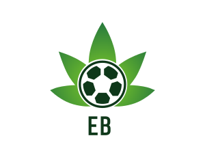 Football - Soccer Ball Cannabis Weed logo design