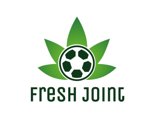 Joint - Soccer Ball Cannabis Weed logo design