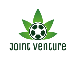 Soccer Ball Cannabis Weed logo design