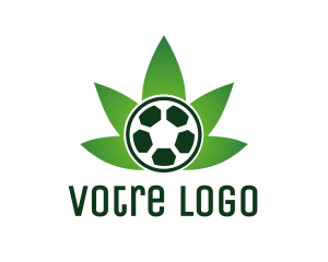 Cbd - Soccer Ball Cannabis Weed logo design