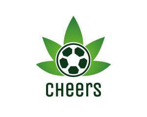 Soccer - Soccer Ball Cannabis Weed logo design