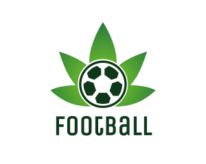 Smoke - Soccer Ball Cannabis Weed logo design