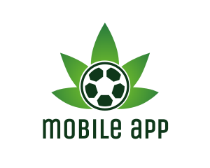 Goal Keeper - Soccer Ball Cannabis Weed logo design