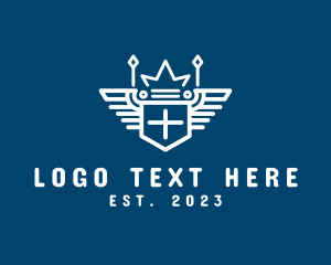Minimalist - Wing Royal Crest logo design