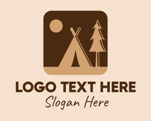 Sunset - Brown Outdoor Camping App logo design