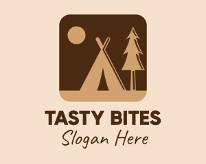 Brown Outdoor Camping App Logo