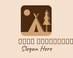 Campsite - Brown Outdoor Camping App logo design