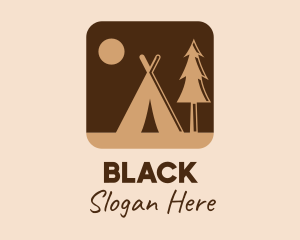 Tent - Brown Outdoor Camping App logo design