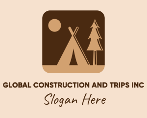 Camp - Brown Outdoor Camping App logo design