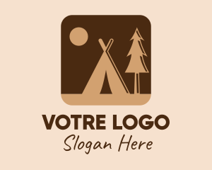 Park - Brown Outdoor Camping App logo design
