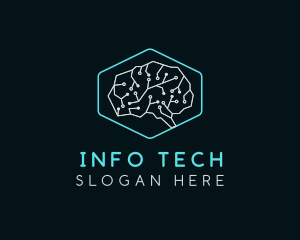 Information - Brain Information Circuit logo design