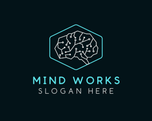 Brain Information Circuit logo design