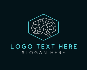 Science - Brain Information Circuit logo design