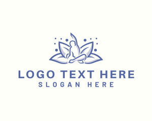 Stretching - Holistic Yoga Lotus logo design