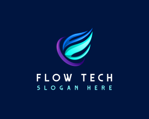 Flow - HVAC Air Ventilation logo design