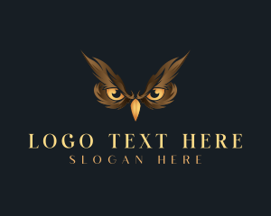 Orange And Brown - Bird Owl Eyes logo design