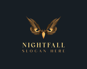 Nocturnal - Bird Owl Eyes logo design