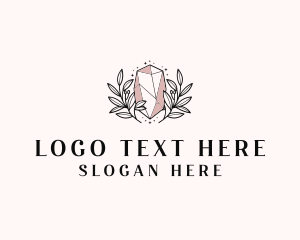Glamorous - Crystal Leaf  Jewel logo design