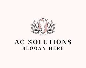 Crystal Wreath  Jewel logo design