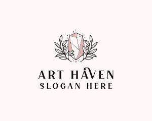 Crystal Wreath  Jewel logo design