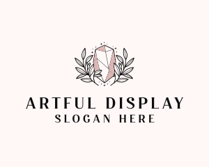 Crystal Wreath  Jewel logo design