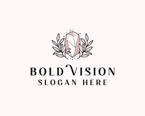 Crystal Wreath  Jewel logo design