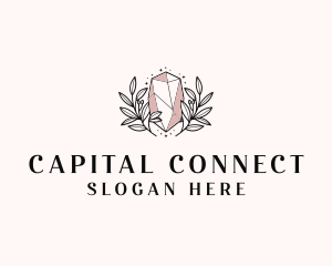 Crystal Wreath  Jewel logo design