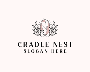 Crystal Wreath  Jewel logo design