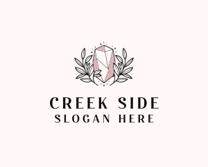 Crystal Wreath  Jewel logo design