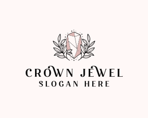 Crystal Leaf  Jewel logo design