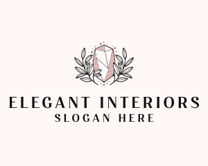 Crystal Wreath  Jewel logo design