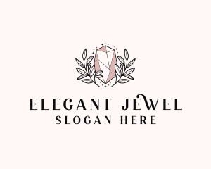 Crystal Leaf  Jewel logo design