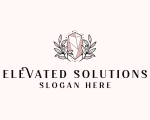 Crystal Wreath  Jewel logo design