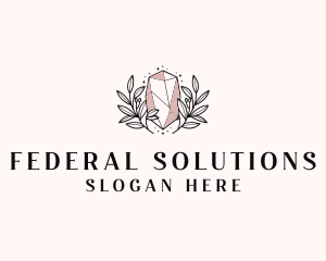 Crystal Wreath  Jewel logo design