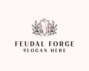 Crystal Wreath  Jewel logo design