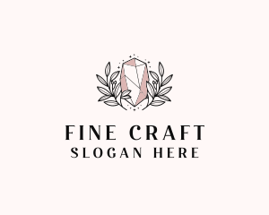 Crystal Wreath  Jewel logo design