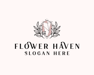 Crystal Wreath  Jewel logo design