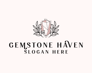 Crystal Leaf  Jewel logo design